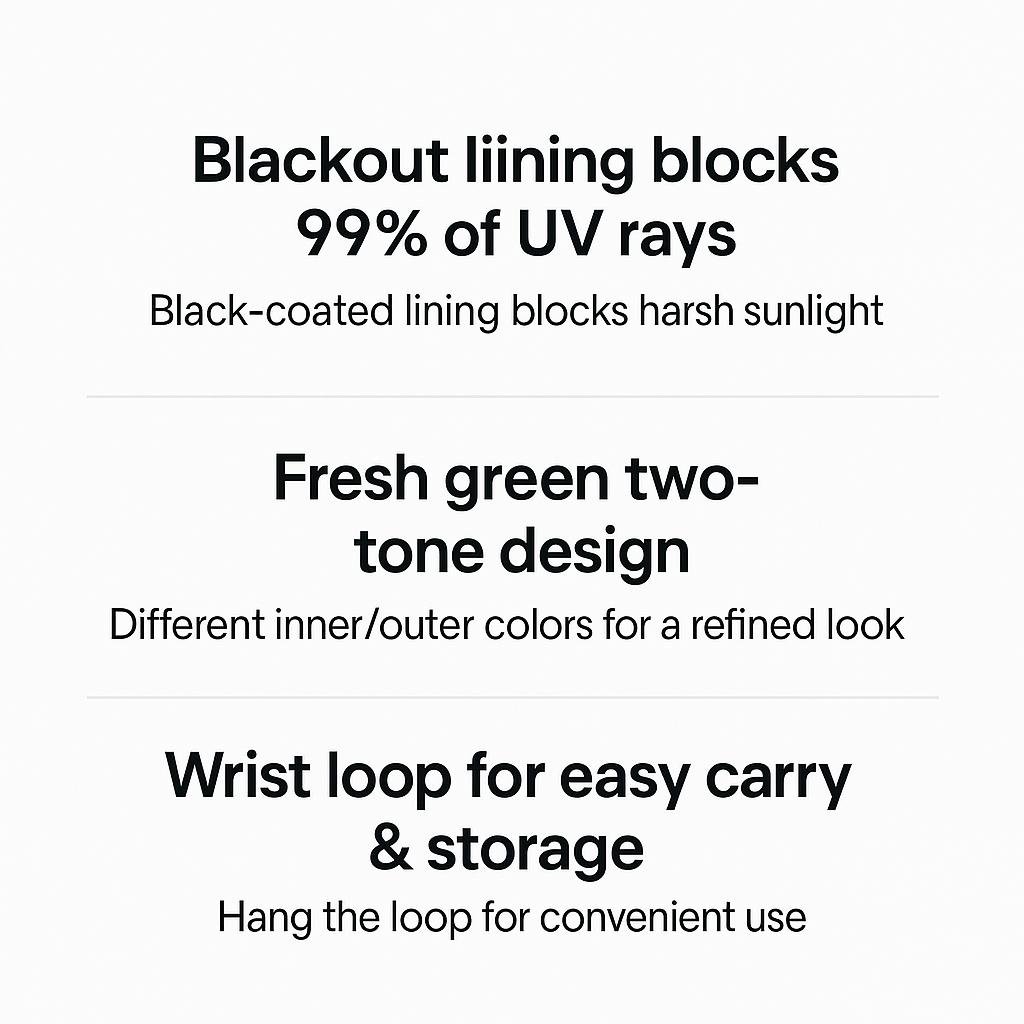 Daiso UV-Schutz Zweifarbiger Schirm - 54cm Grün