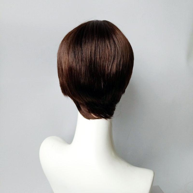 Synthetische kurze Bob-Perücke mit Pony, gerade braune Perücken für Damen, Party, Cosplay, täglicher Gebrauch, hitzebeständige Faserperücke