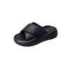 Fashion soft-soled one-word sandals to wear outside summer 2025 new thick-soled heightening popular beach shoes casual cool slippers