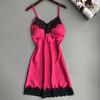 Women Nightdress Contrast Colors Stain Lace Patchwork Women Nightie for Sleeping