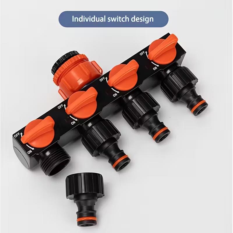 1Pc Valve Splitter 3/4" Watering Connector Distributor 4 Way Hose Splitters For Water Pipe Hose Pipe Tap Connectors
