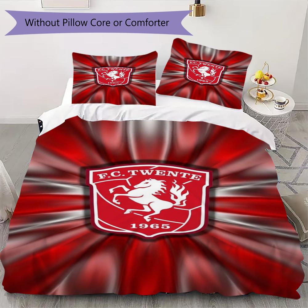 Set Copripiumino Trapuntato Twente FC con Motivo Gufo Federa Decorazione per la Casa Regalo di Compleanno (1 * copripiumino + 2 * federe senza imbottitura)