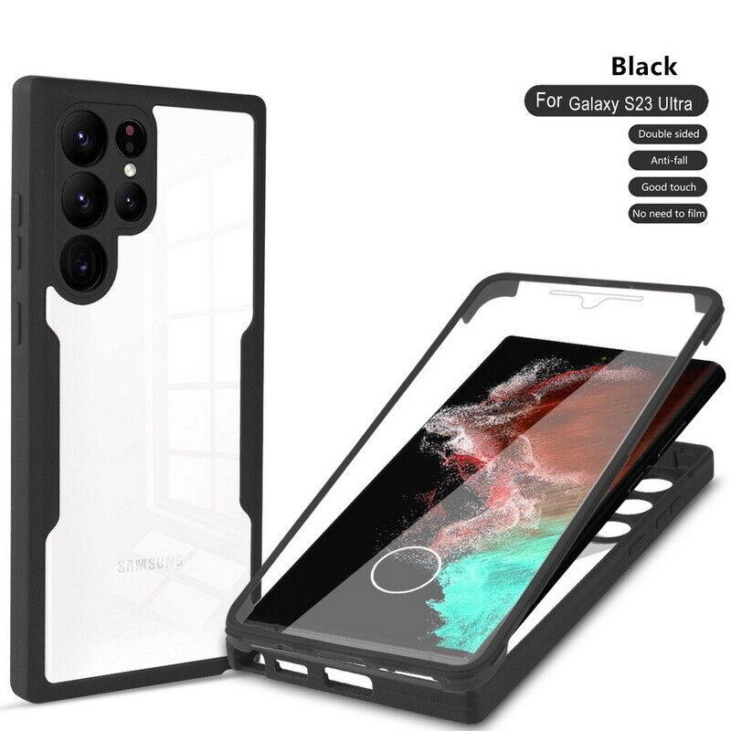 Luxury Clear 360 Full Body Case For Samsung S24 S23 S22 Ultra S21 FE Plus A53 A52 A32 A34 A13 A54 5G Front+Back Protective Cover