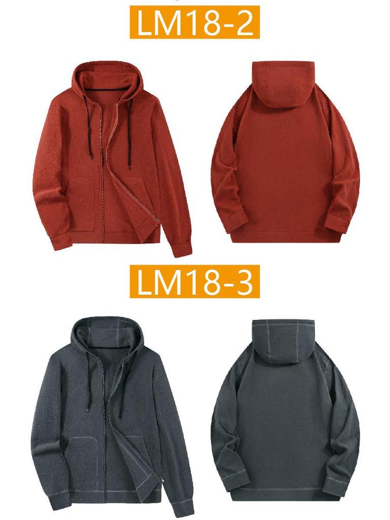 Men's Plus Size Fleece Hooded Zipper Sweatshirt with Velvet Lining