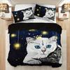 Fashion Duvet Cover Starry Pet Cat Digital Print Bedding Set Soft Comfortable Duvet Cover For Bedroom (Duvet Cover+Pillowcase)