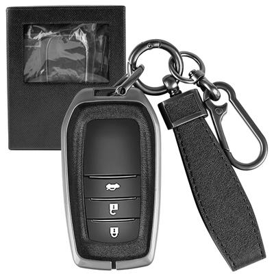 Genuine Leather Key Case for Toyota with Key Holder, Waterproof, Scratch-Resistant, No Signal Obstruction,