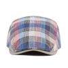 Women's Plaid Square Newsboy Hat Beret Spring and Summer Duckbill Hat Vintage British Sunshade Breathable Forward Hat Adjustable Size