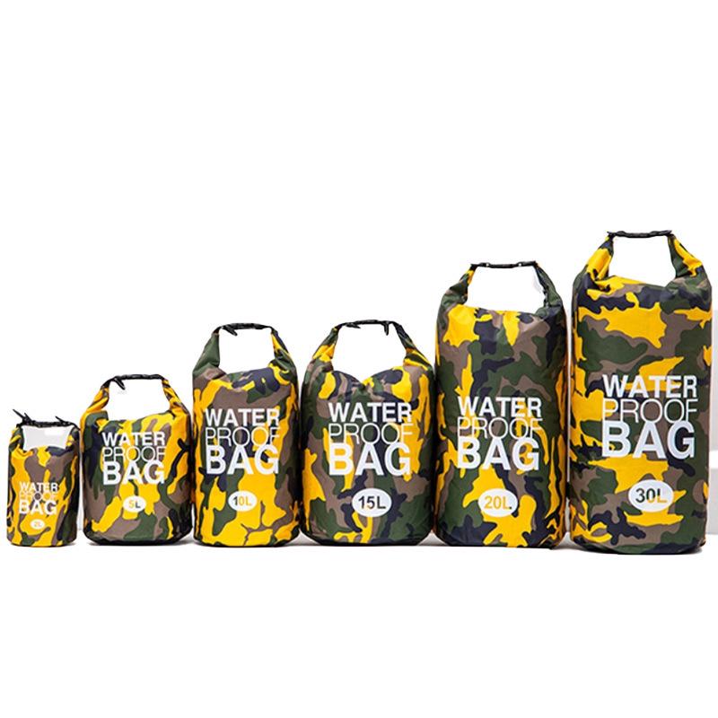 Portable Waterproof Camouflage PVC Bag for Camping and Rafting - Multi-functional and Foldable
