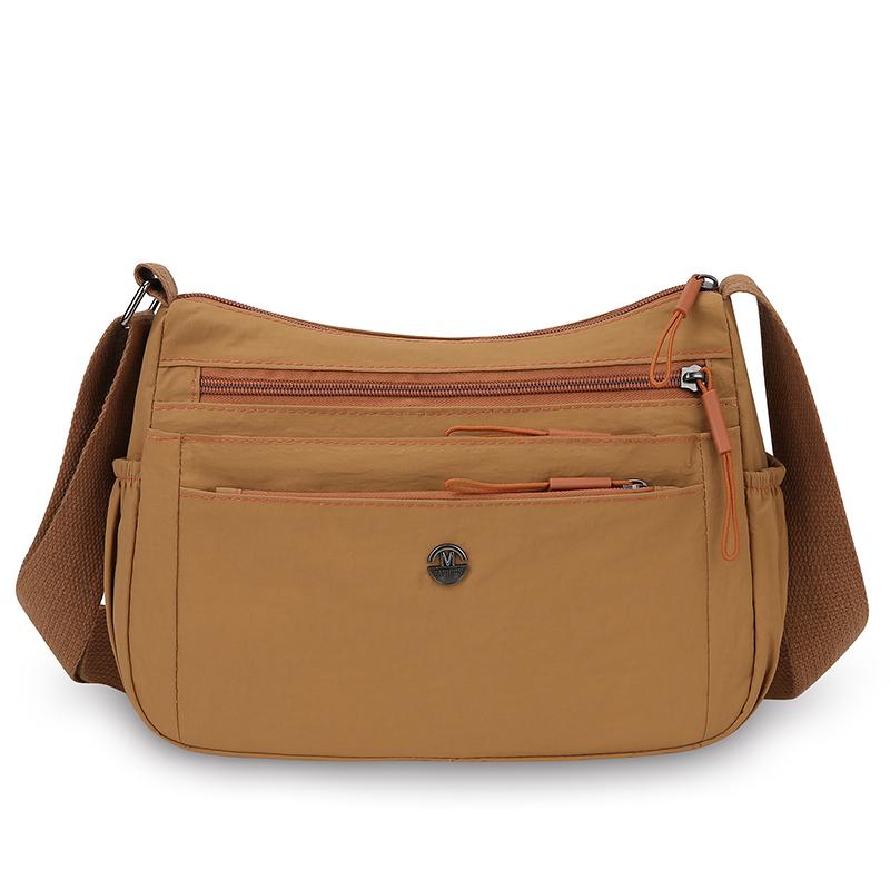 Multi-Layer Shoulder Bag Lightweight Crossbody Bag Solid Color Commuter Women's Bag