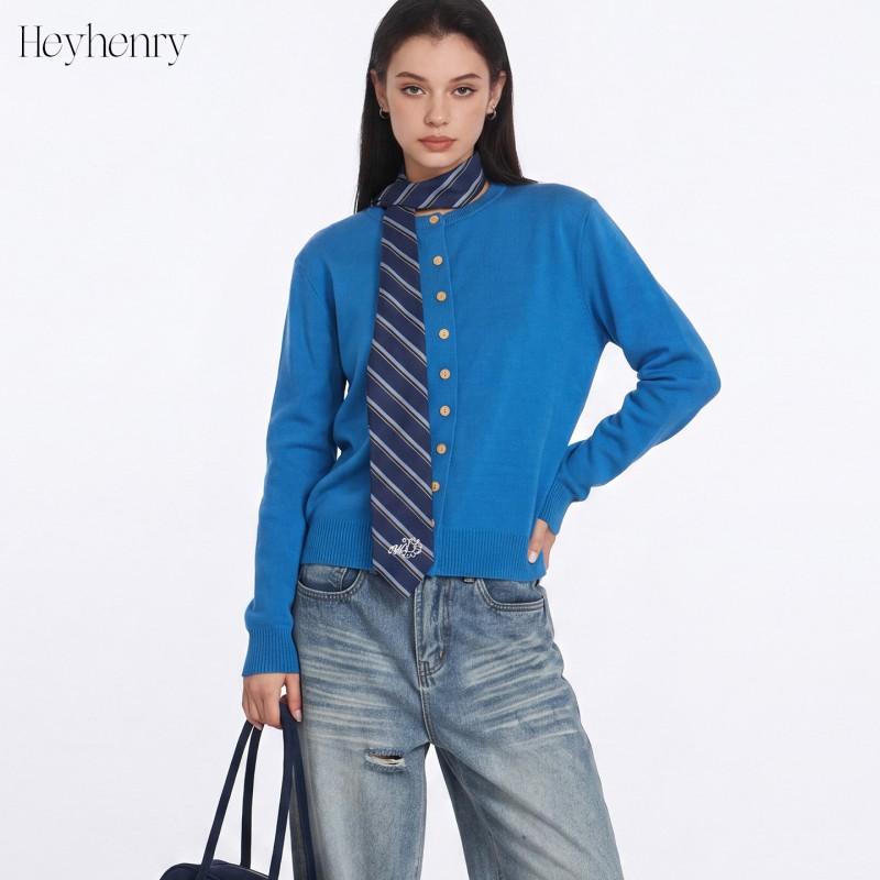 HeyHenry Womens Button Knit Cardigan Slim Fit Solid Color Long Sleeve Sweater Fall