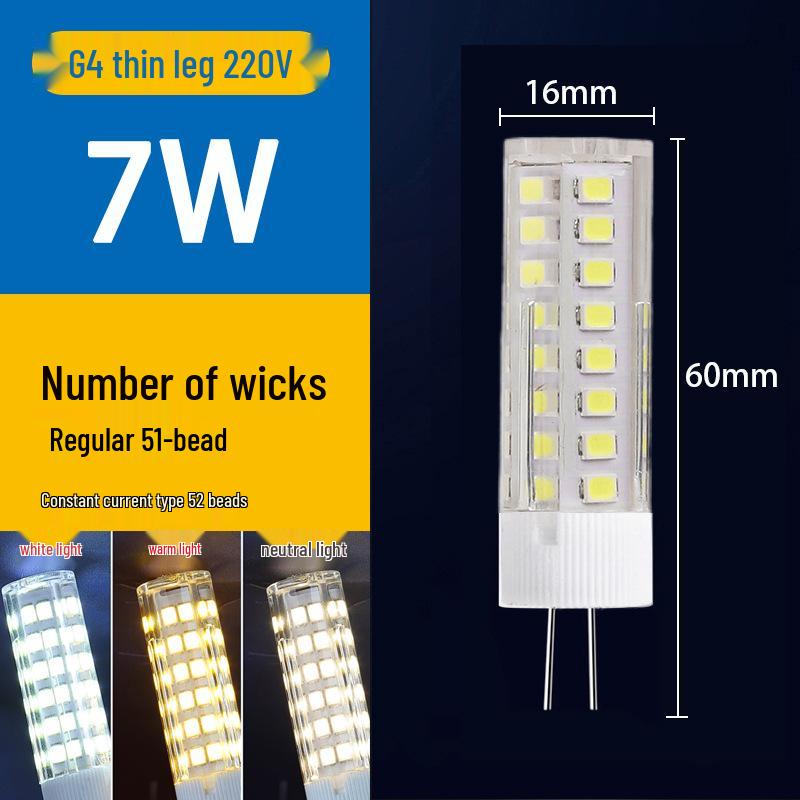 High Brightness G9 LED Pin Bulb, Flicker-Free, Energy-Saving, 220V Ceramic Corn Design.