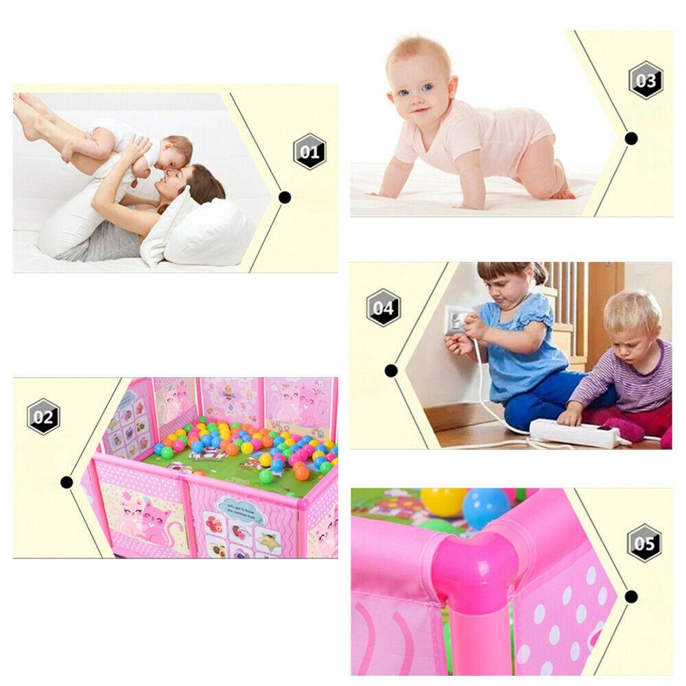 Plastic Folding Baby Safety Fence Baby Playpen Fence Pool Guard Protection Products Infant Crawling Guardrail Step 120*120*42CM