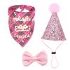 Pet Dog Cat Birthday Party Flag Dog Birthday Hat Triangle Scarf Big Dog Birthday Drool Scarf Bib Dog Cat Party Decoration
