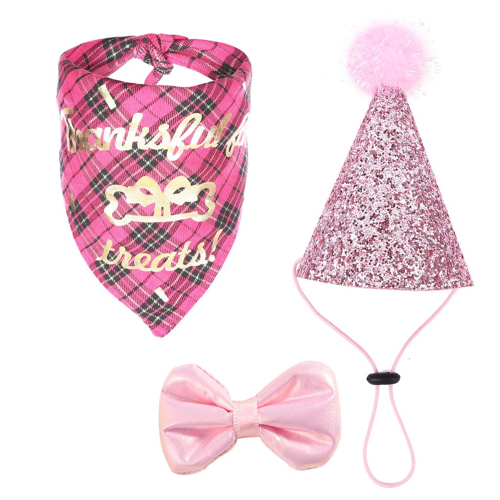 Pet Dog Cat Birthday Party Flag Dog Birthday Hat Triangle Scarf Big Dog Birthday Drool Scarf Bib Dog Cat Party Decoration