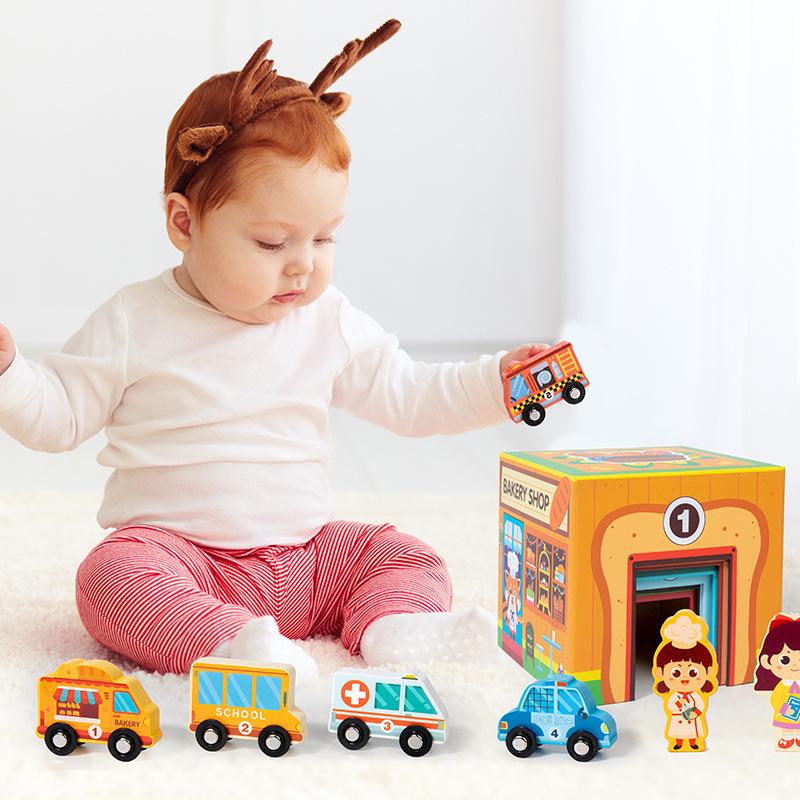 Children's City Street Scene Building Blocks: Early Education Sorting and Stacking Toys