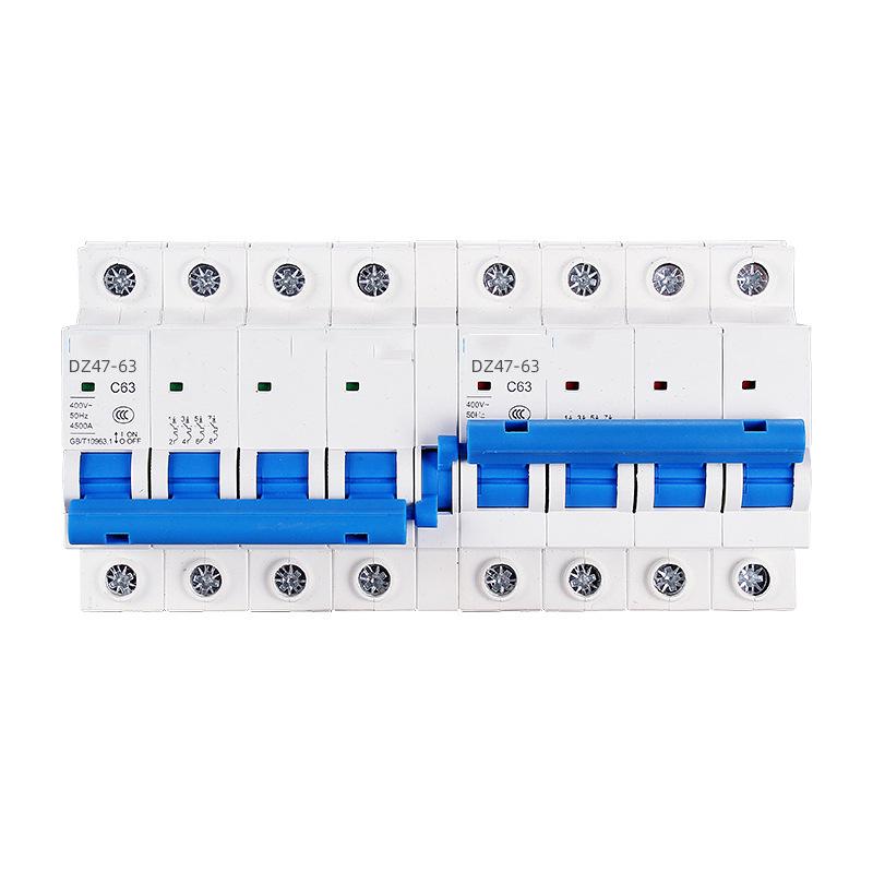 Dual Power Manual Interlock Circuit Breaker DZ47-63, 2P-8P, 63A with Addable Accessories