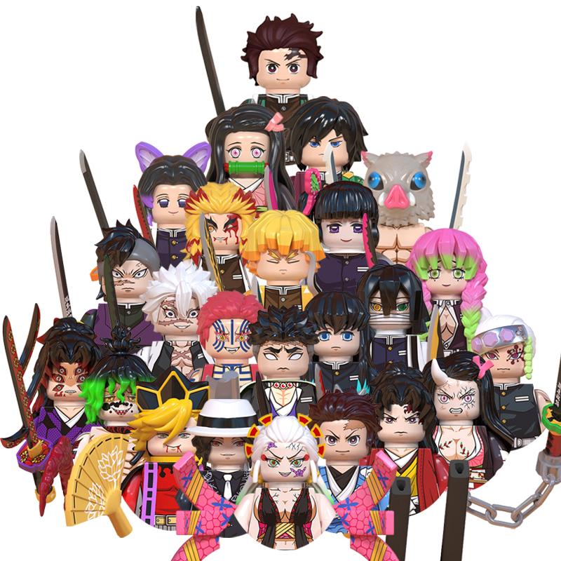 Creative Anime Demon Cartoon Bricks Dolls Compatible Model Mini Puzzle Assemble Action Slayers Figures Building Blocks Toys