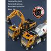 1/32 Scale Mixer Truck Alloy Car Model Diecasts Metal Toy Large Concrete Cement Truck Excavator Car Model With Sound And Light Collection Kids