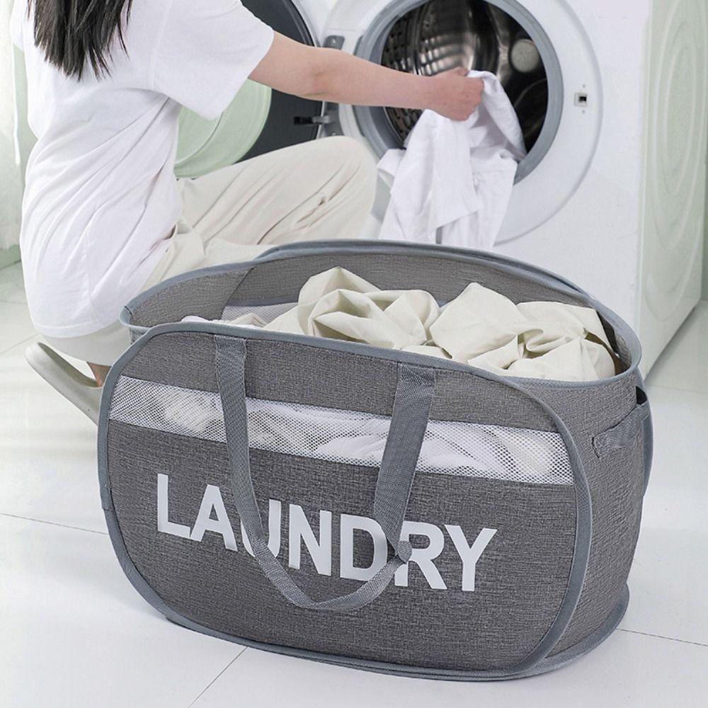 

Large Capacity Laundry Basket Oxford Cloth Sundries Organizer Quilt Storage Basket Bathroom Black-Style A