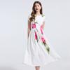Summer Women Vintage Print Long Midi Elegant Party Dresses