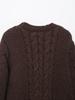 Retro European & American Style Cable Knit Sweater with Big Sleeves for Women