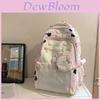 Casual Nylon Geometric Pattern Backpack With Grid And Cartoon Dog Cat Print Design For Students And Travel