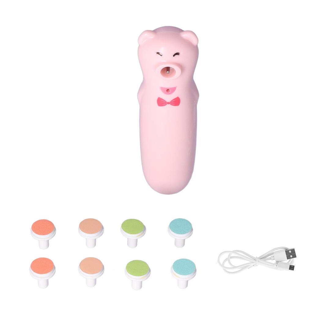 Baby Nail Clippers Bear Charging Newborn Baby Electric Nail Clippers Nail Sharpener SetPink