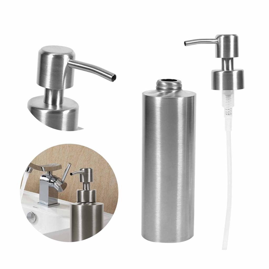 (SU)Soap Dispenser,Stainless SteelKitchen Sink Soap Lotion Liquid  Dispenser Shampoo Box Soap Container For Kitchens And Bathrooms(350 Ml)