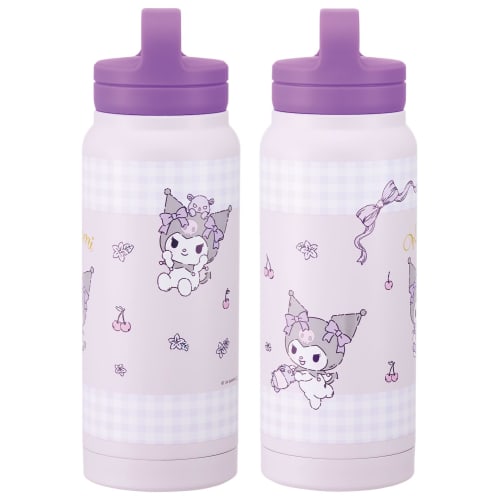 Skater Insulated Stainless Steel Mug Bottle, 500ml, with Screw Handle, Sanrio Kuromi Plush Hug, STSC569508