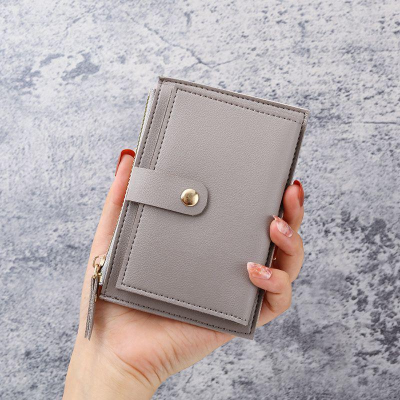 Korean Style Women's Lightweight Student Wallet: Mini Coin Purse with Multi-Card Slots and Zipper