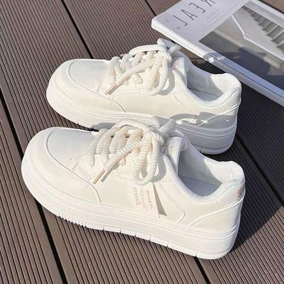 With Skirt Little White Shoes Women's 2025 New Ins Trendy Versatile Niche Design Board Shoes Milk Fufu Platform Women's Shoes