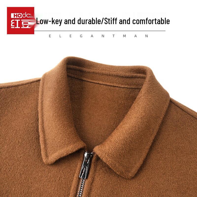 Hodo Men's 100% Wool Double-Sided Zipper Jacket