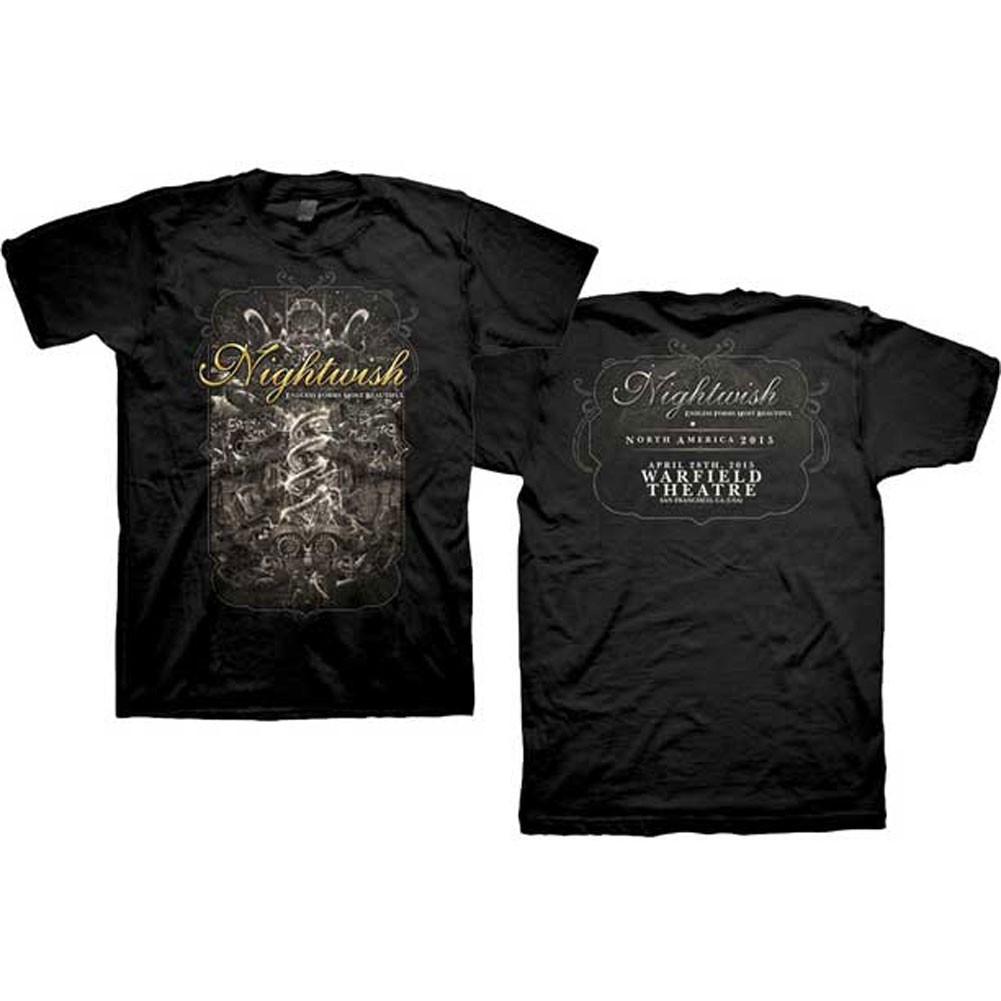 Men s Nightwish April 28th Warfield T-Shirt Mens Womens Tees Top Black L