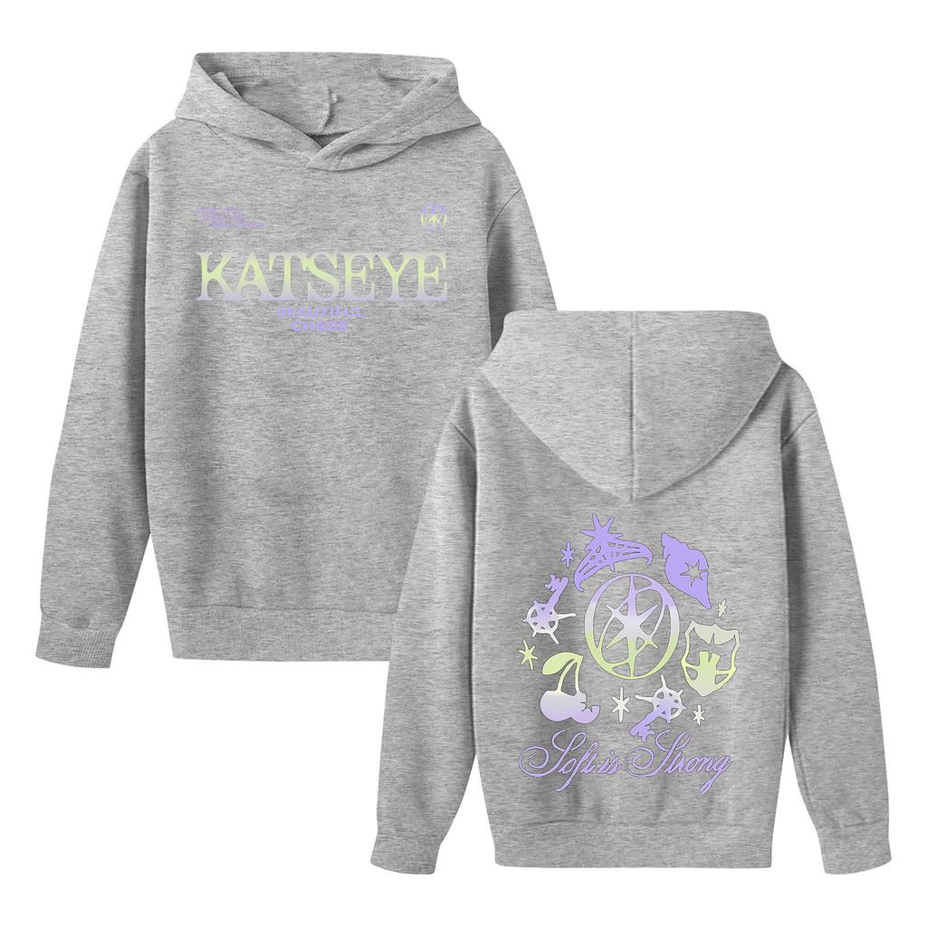 Kids' Long Sleeve Loose Pullover Letter Print Drawstring Hooded Sweatshirt