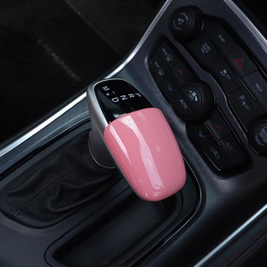 1pcs Gear Shift Knob Cover Trim Bezels for Dodge Challenger/Charger 2015+ Pink