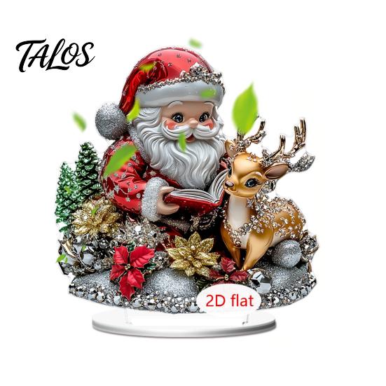 LED Lighted Figurines 2D Acrylic Christmas Angel Figurine with Warm Lights, Glowing Holiday Tabletop Table Decorations Decor for Home Living