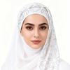 Nouveau Turban Musulman Instantané en Mousseline Respirant Couverture Complète Châle Islamique Froissé Couleurs Unies Head Wraps