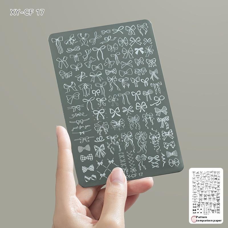 

Nail Stamp Manicure Accessories Flower Butterfly Nail Templates Stamping Plates French Bow Design Line Printing Stencil