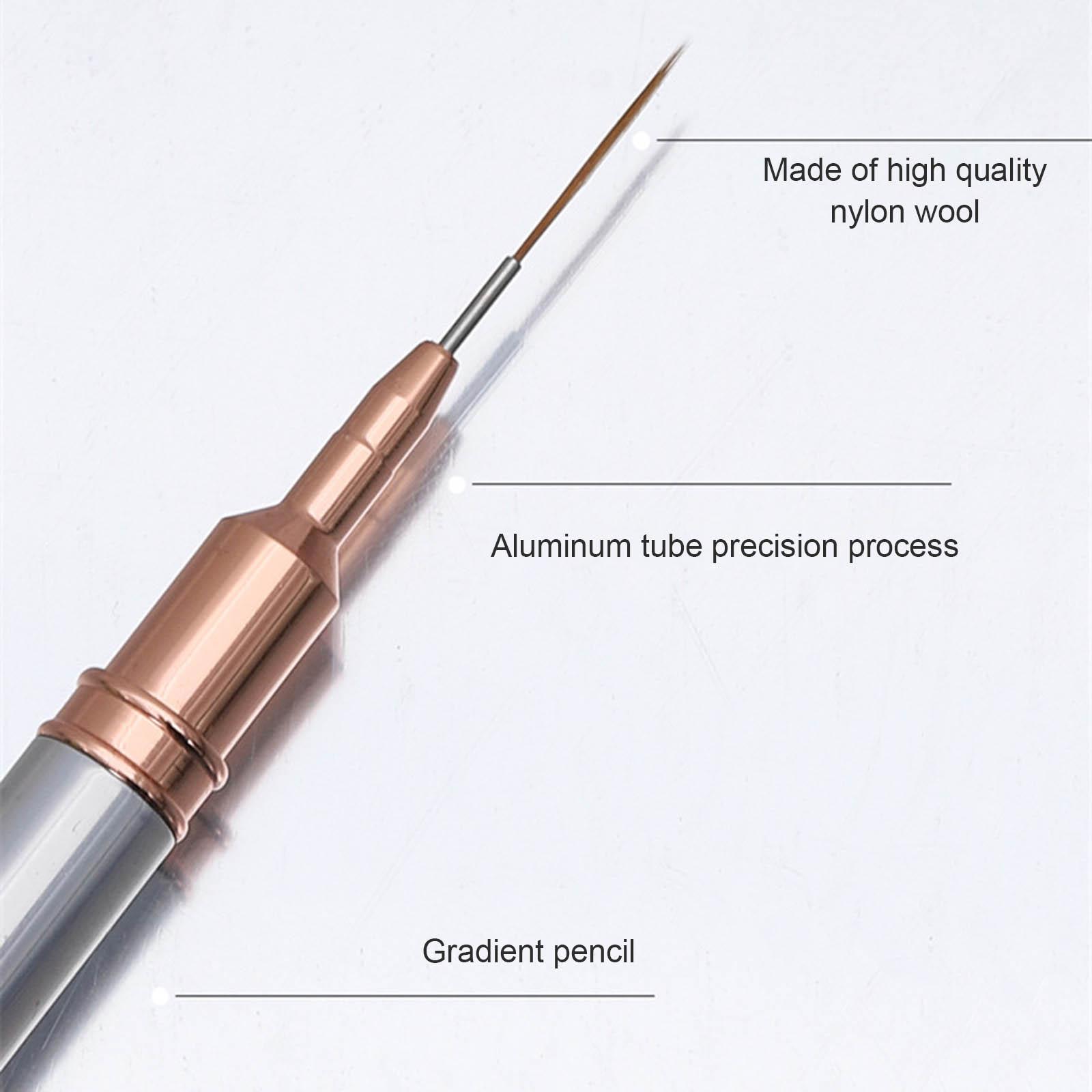 

3Pcs Nail Art Brush Pen Set, Professional Nail Liner Brush for Acrylic Gel Painting, with Fine Hair for Nail Salon and Practice