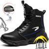 Fashion Ankle Work Safety Boots Men Steel Toe Sneakers Puncture Proof Safety Shoes Anti-smash Construction High Top Protective Boot Male