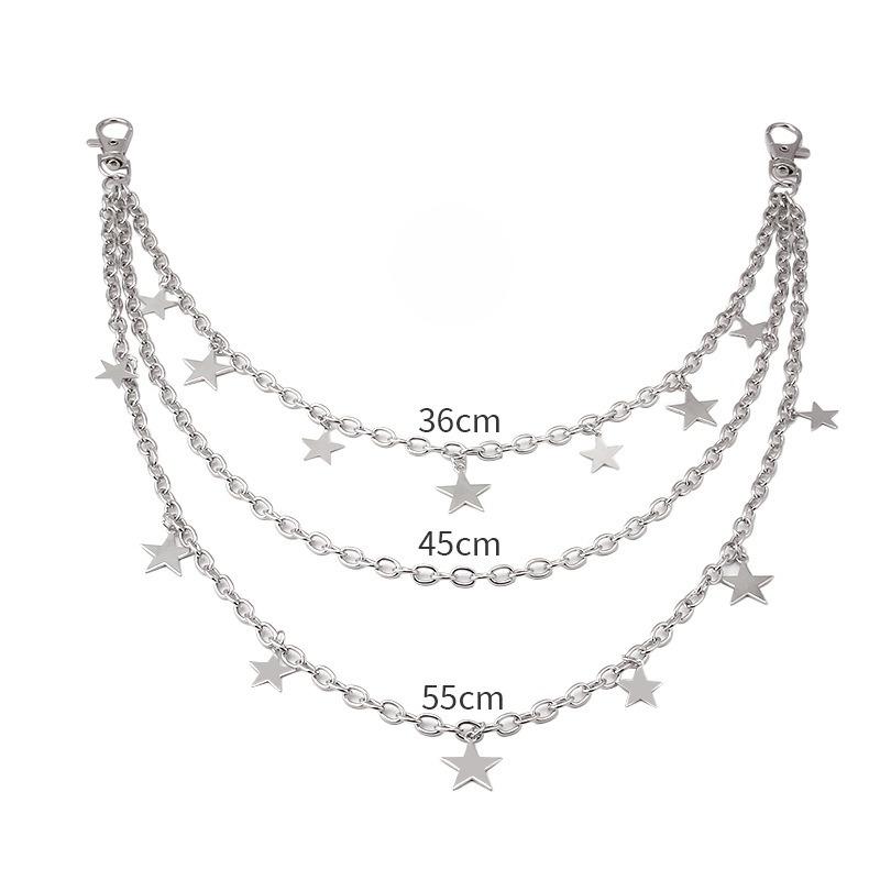New Versatile Pentagram Pendant Chain Trendy Hip Hop Jeans Waist Chain Fashion Accessories