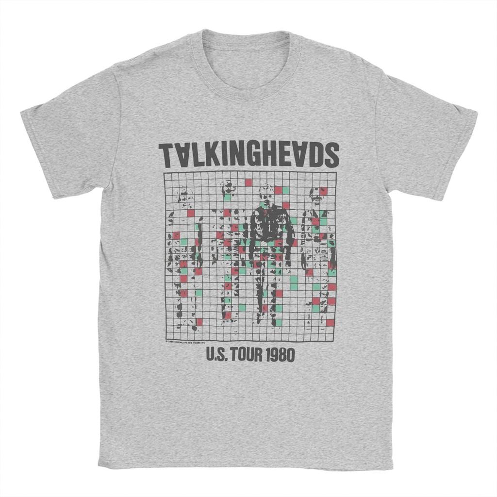 Men T-Shirts Talking Heads Inspired Tour Tee Novelty 100% Cotton Tee Shirt Short Sleeve T Shirt Crewneck Clothes Gift Idea
