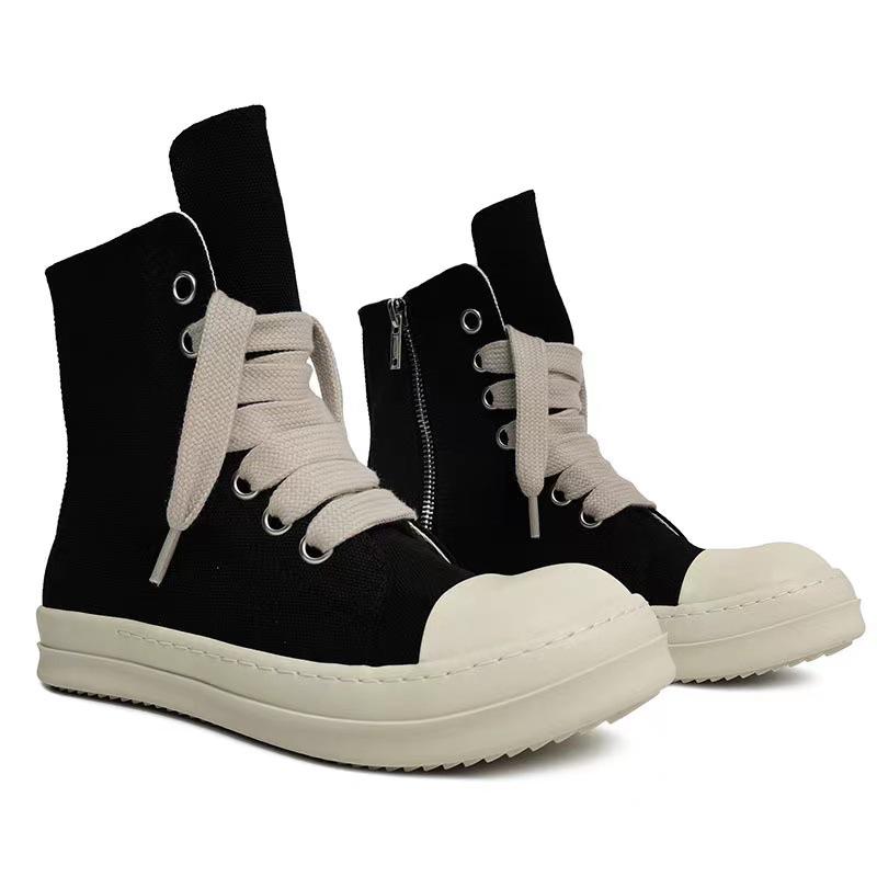 RO Unisex Segeltuchschuhe - Dicke Sohle, Breite Schnürsenkel, Runde Spitze, Kurzstiefel, Vielseitige Freizeitsneaker, Höhensteigernd, Leicht. 40 Women's gray
