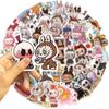 Lot de 10/50 autocollants Labubu mignons, motif dessin animé Kawaii, pour bouteille d'eau, pour enfants et adolescents, en vinyle imperméable, esthétiques, pour ordinateur portable