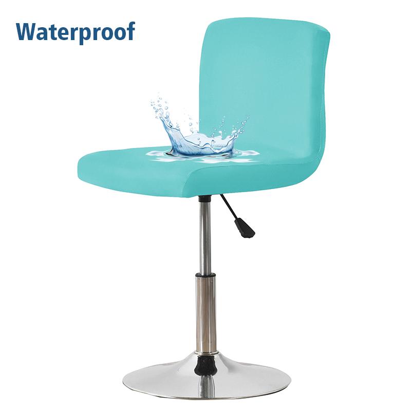 Wasserdichter Barhocker Stuhlbezug Kurze Rückenlehne Büro Drehstuhl Husse Elastischer Sitzbezug für Hotel Bankett Essen