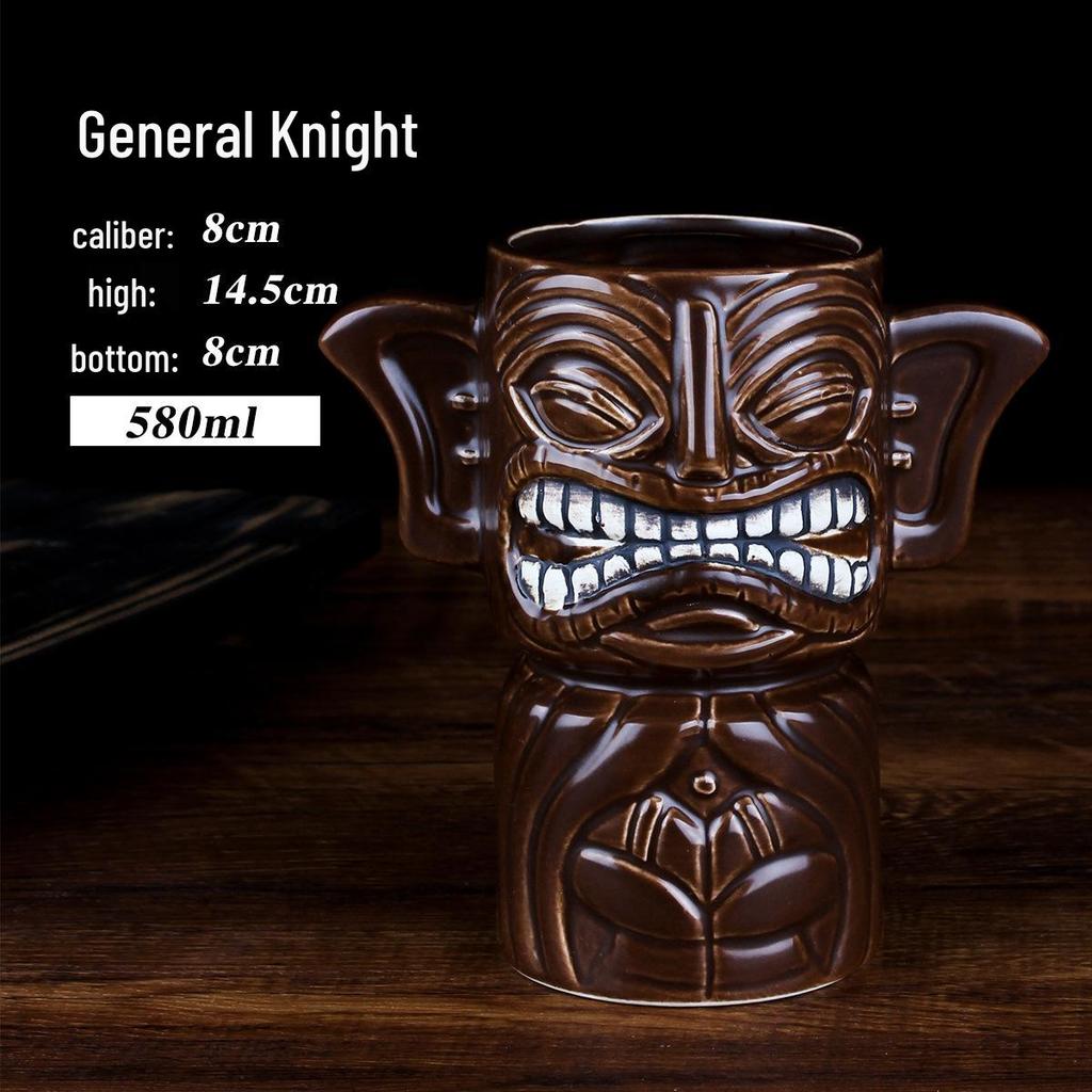 Hawaiian Tiki Zombie Skull Ceramic Cocktail Glass