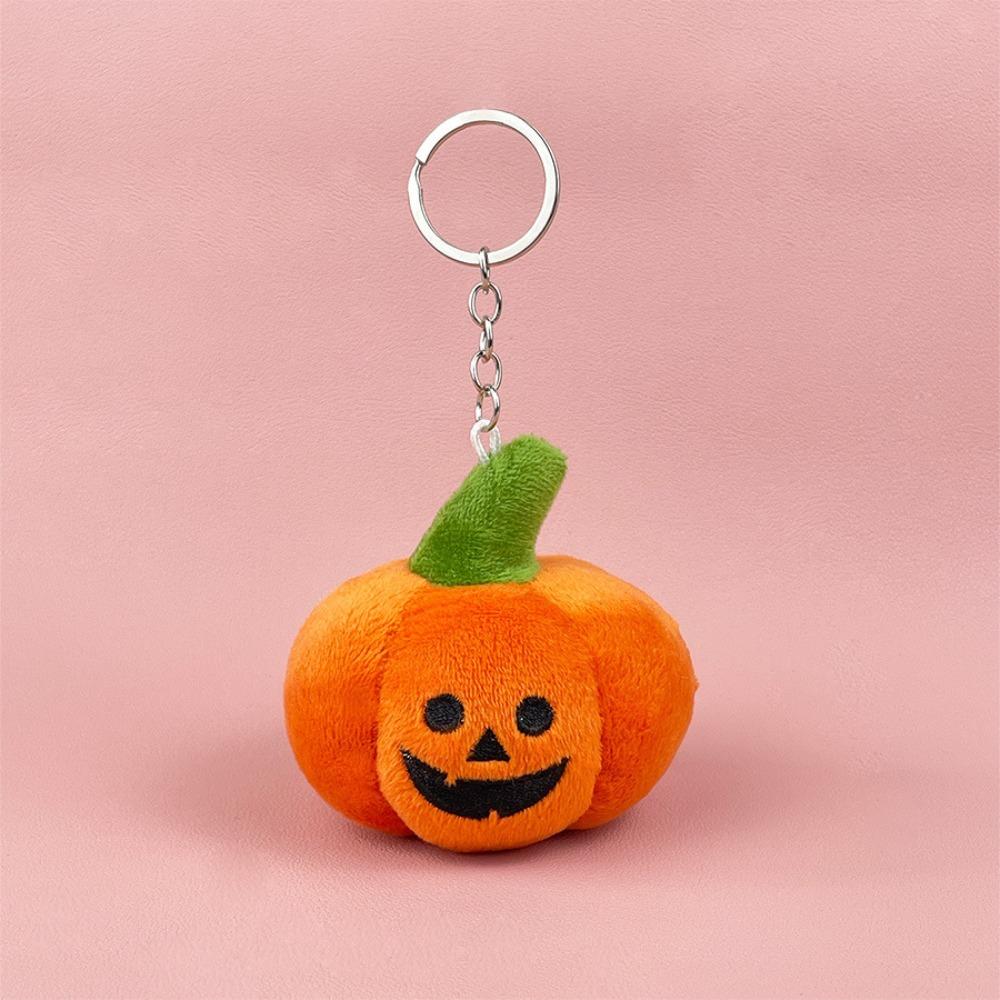 Cute Plush Keychain Pumpkin PP cotton Pumpkin Decoration Keychain Orange Gift Halloween Fun Decoration