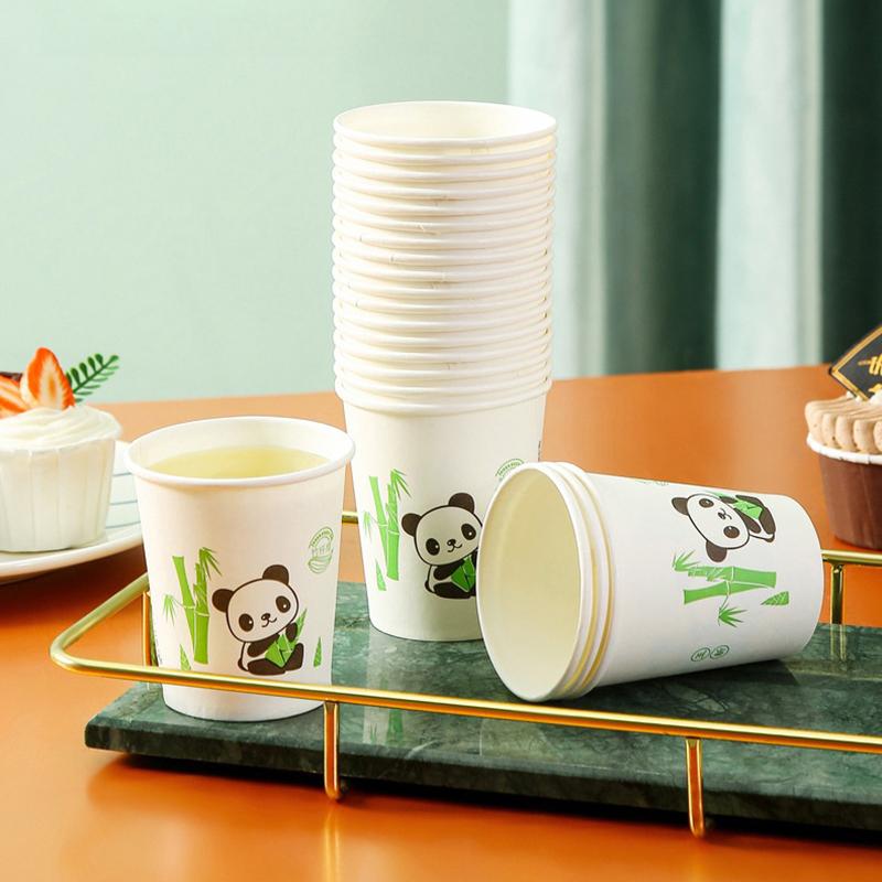 50Pcs Disposable Coffee Cups Thickened Bamboo Fiber Cup Household Water Cup Juice Milk Bubble Tea Cup