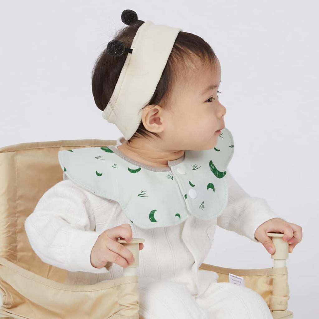 Baby Cute and Baby Aprons for for Boys and Girls Jio.Jio Bibs, 360° Waterproof, 5-Piece Set, 100% Cotton, Soft, Petal-Shaped Mealtimes, (C)