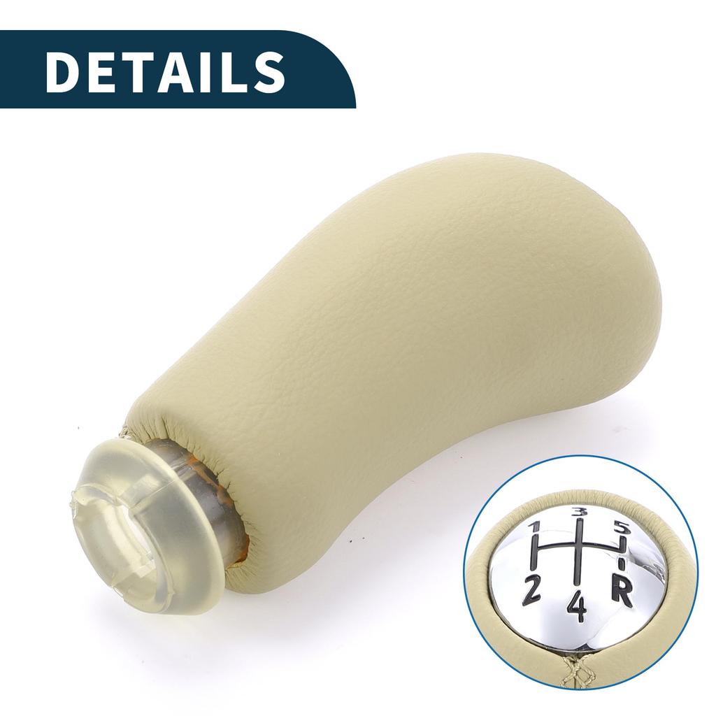 TUCKBOLD Manual Gear Shift Knob for Renault Clio III Plastic Faux Leather 5-Speed 2005-2009 (1pc) -